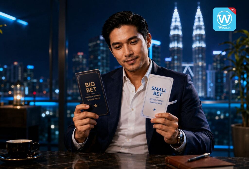 Man comparing Big Bet and Small Bet options for a 4D special draw in Malaysia