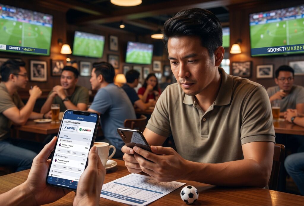 candid photo taken at a busy Malaysian mamak stall showing a user instantly confirmed a live bet on the Winbox app.